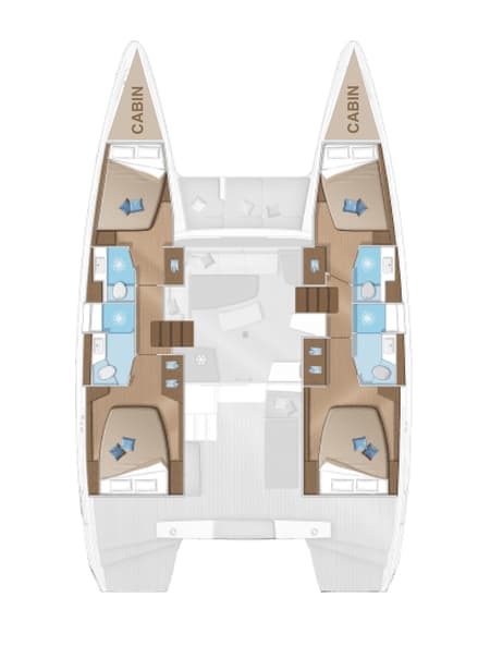 Charter Rental Catamaran Arctic Fantasy II in BVI Layout | Yacht4Less