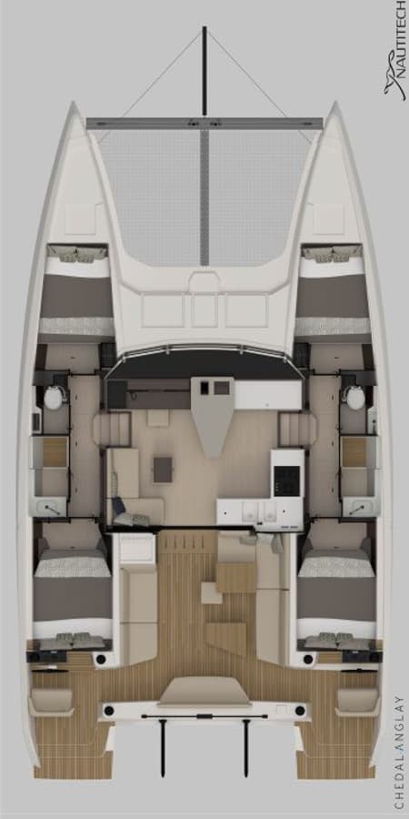 Charter Rental Catamaran SempreVerde in BVI Layout | Yacht4Less