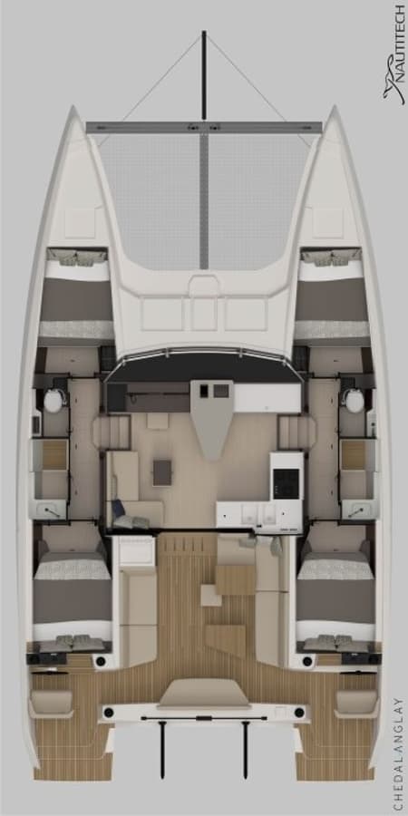 Charter Rental Catamaran Carpe Diem in BVI Layout | Yacht4Less