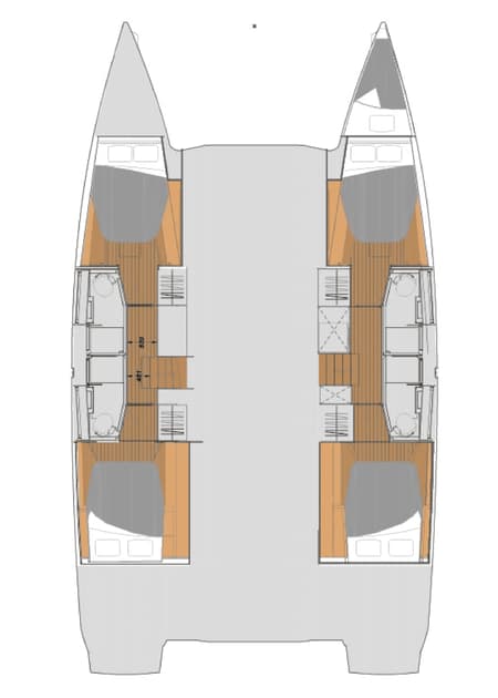 Charter Rental Catamaran Detour in BVI Layout | Yacht4Less