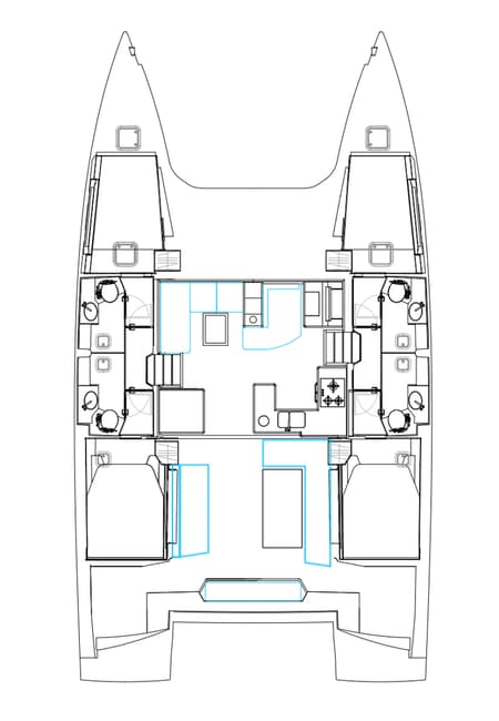 Charter Rental Catamaran Luna in BVI Layout | Yacht4Less