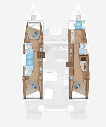 Charter Rental Catamaran Clearlake III in BVI Layout | Yacht4Less