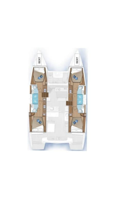 Charter Rental Catamaran Rope The Wind in BVI Layout | Yacht4Less