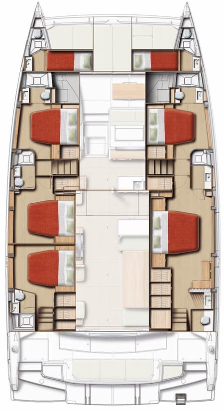 Charter Rental Catamaran Angelina in Croatia Layout | Yacht4Less