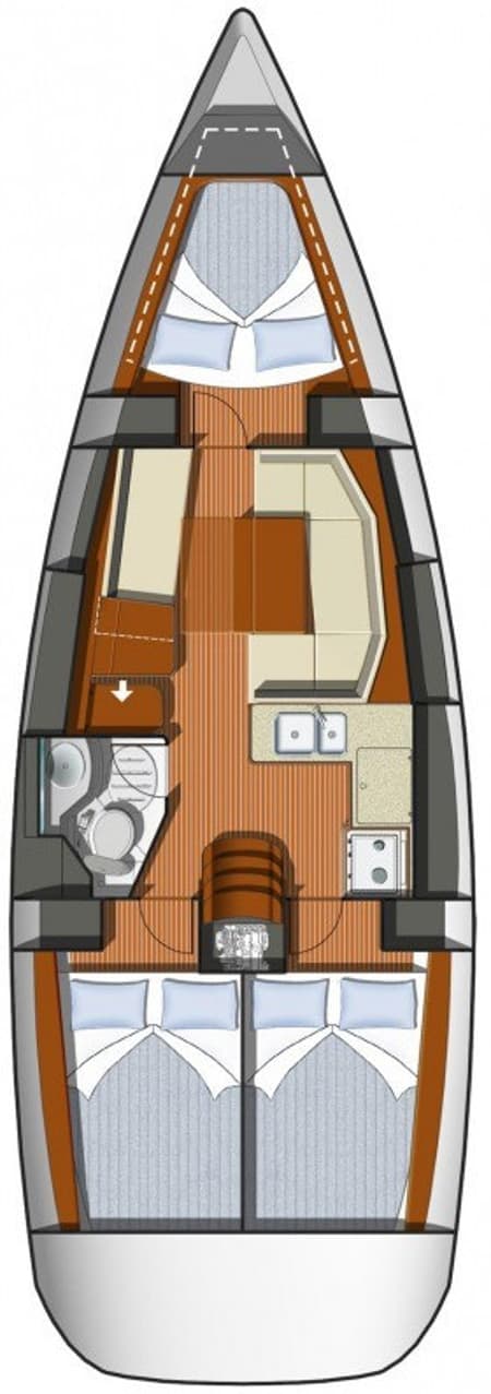 Charter Rental Sailboat Bliksem in Italy Layout | Yacht4Less