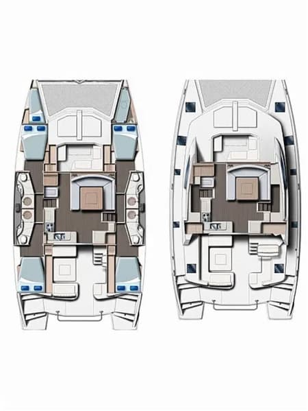 Charter Rental Catamaran Sunday Kinga in Tanzania Layout | Yacht4Less