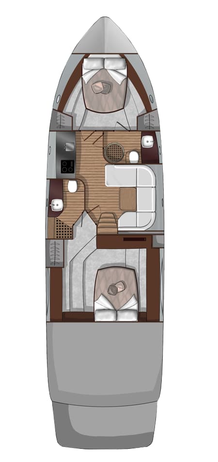 Charter Rental Motorboat Piccere in Italy Layout | Yacht4Less