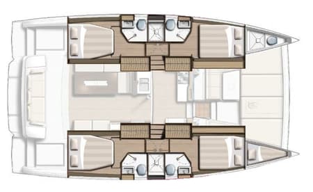 Charter Rental Catamaran Kebifor in Greece Layout | Yacht4Less