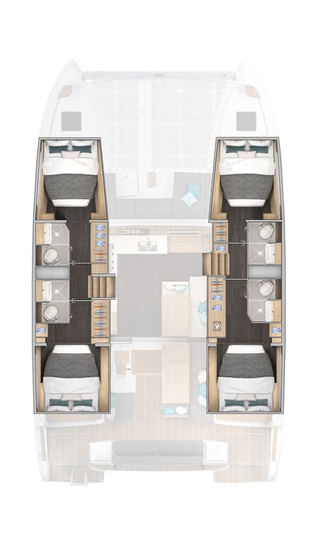 Charter Rental Catamaran Solara in France Layout | Yacht4Less