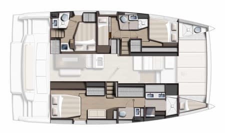 Charter Rental Catamaran Second Wind in Greece Layout | Yacht4Less