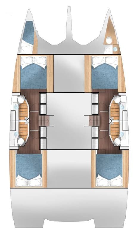 Charter Rental Catamaran Alba in Croatia Layout | Yacht4Less