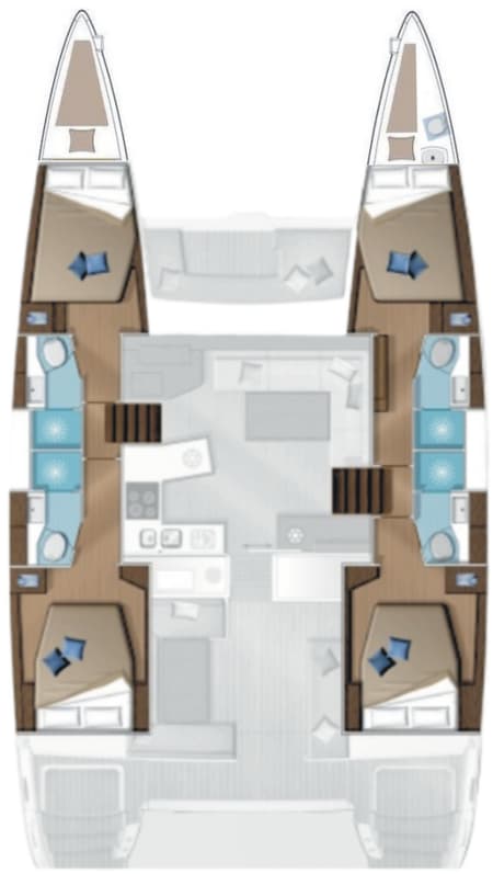 Charter Rental Catamaran Alegria in Greece Layout | Yacht4Less