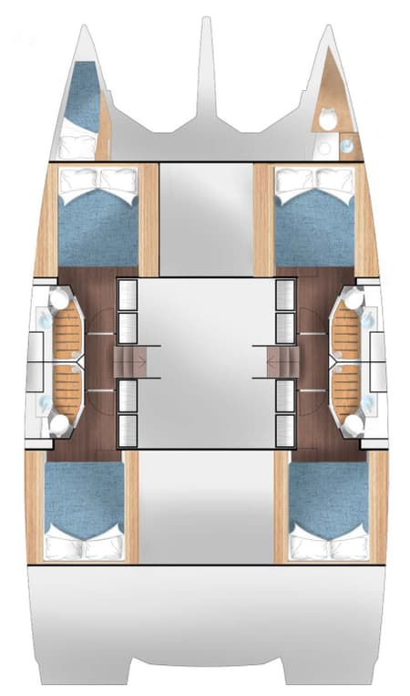 Charter Rental Catamaran Du Du in Italy Layout | Yacht4Less