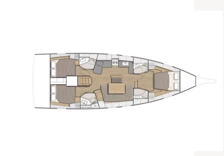 Charter Rental Sailboat Pebbles in Greece Layout | Yacht4Less