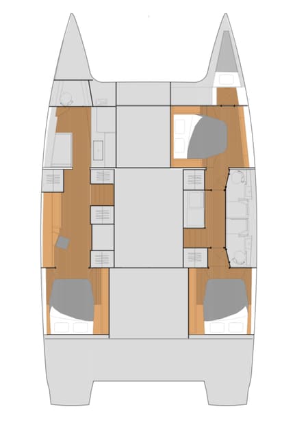 Charter Rental Catamaran Ramble On in Bahamas Layout | Yacht4Less
