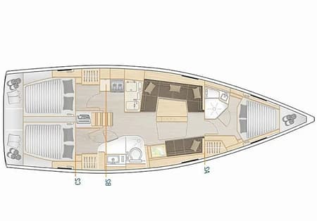 Charter Rental Sailboat Pasithea in Greece Layout | Yacht4Less