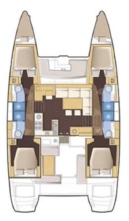 Charter Rental Catamaran Lu Lu in Turkey Layout | Yacht4Less