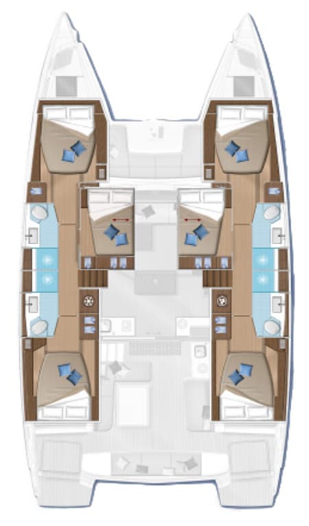 Charter Rental Catamaran Tigrus in Seychelles Layout | Yacht4Less