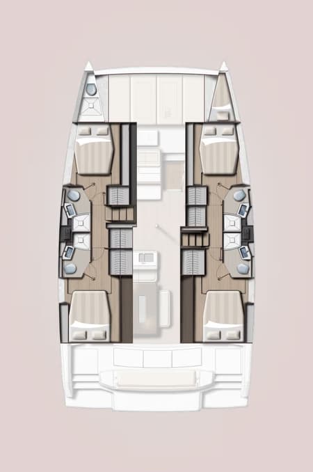 Charter Rental Catamaran Panda in Italy Layout | Yacht4Less