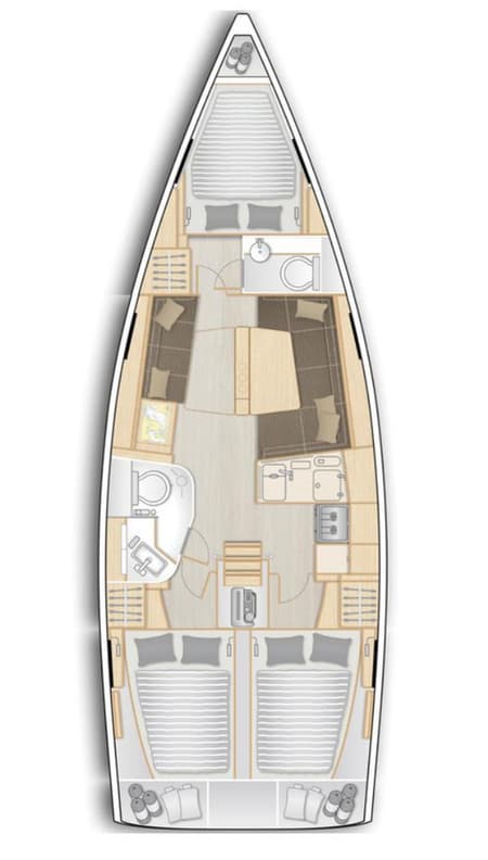Charter Rental Sailboat Lady Marga in Spain Layout | Yacht4Less