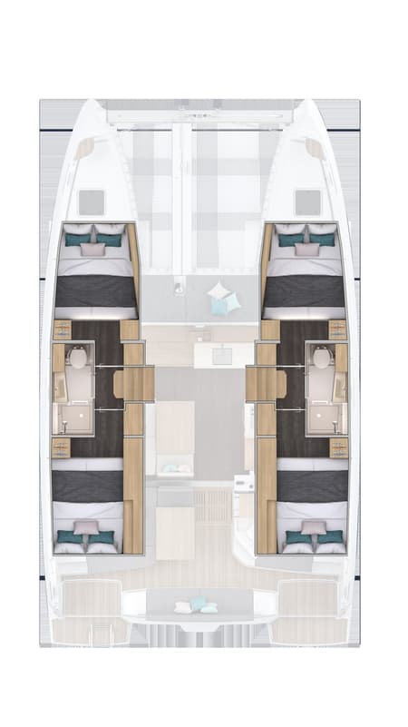 Charter Rental Catamaran Furia in Croatia Layout | Yacht4Less