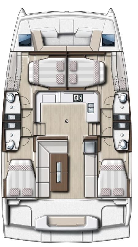 Charter Rental Catamaran Wiseas in Greece Layout | Yacht4Less