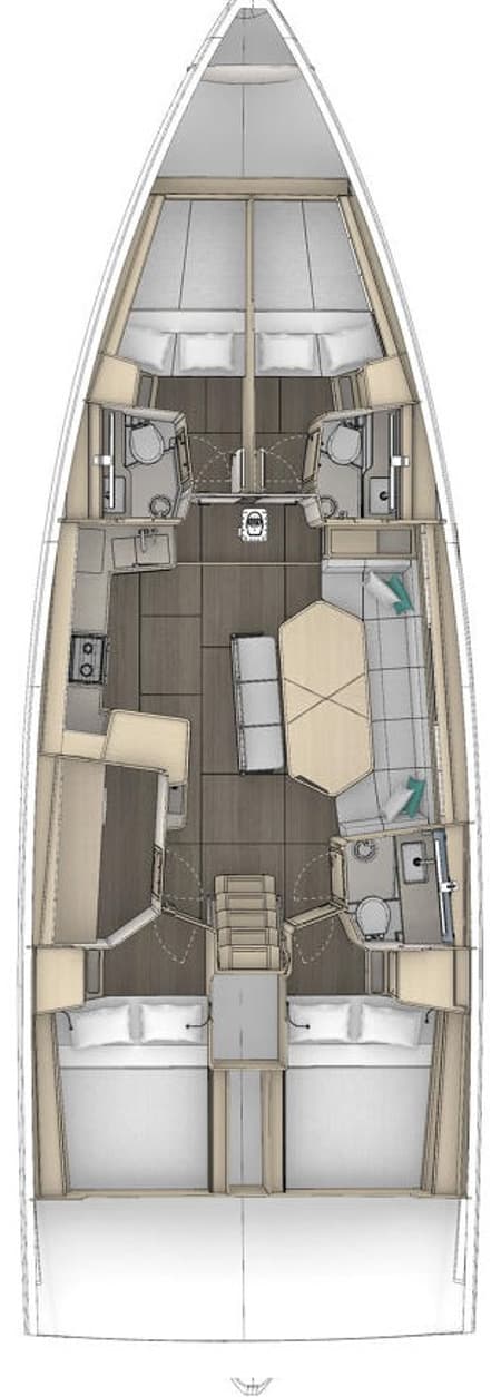 Charter Rental Sailboat Ocean Rose in Croatia Layout | Yacht4Less