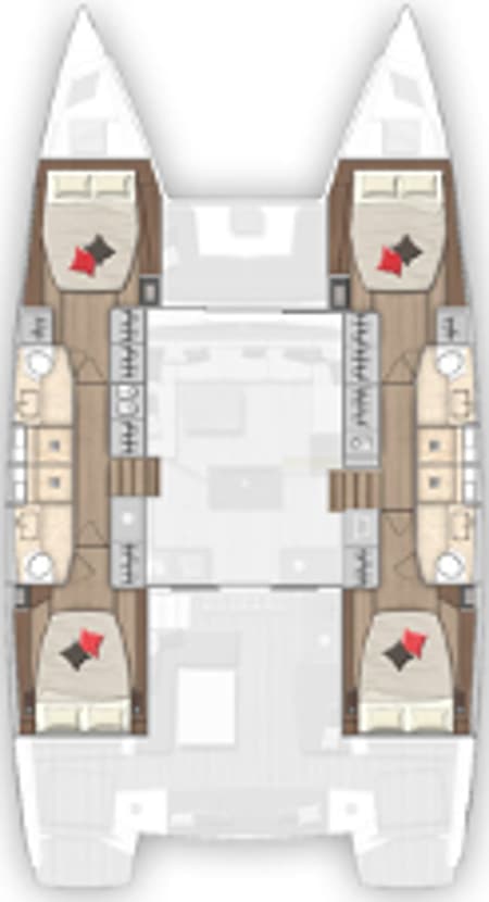 Charter Rental Catamaran Alaia in France Layout | Yacht4Less