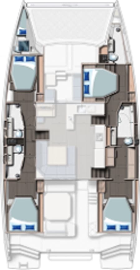 Charter Rental Catamaran Never Give Up in France Layout | Yacht4Less