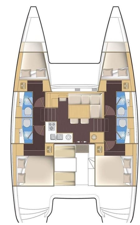 Charter Rental Catamaran Catanoo in Greece Layout | Yacht4Less
