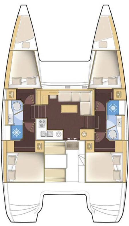 Charter Rental Catamaran White Pearl in Croatia Layout | Yacht4Less