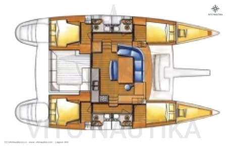 Charter Rental Catamaran Atlantic in Croatia Layout | Yacht4Less