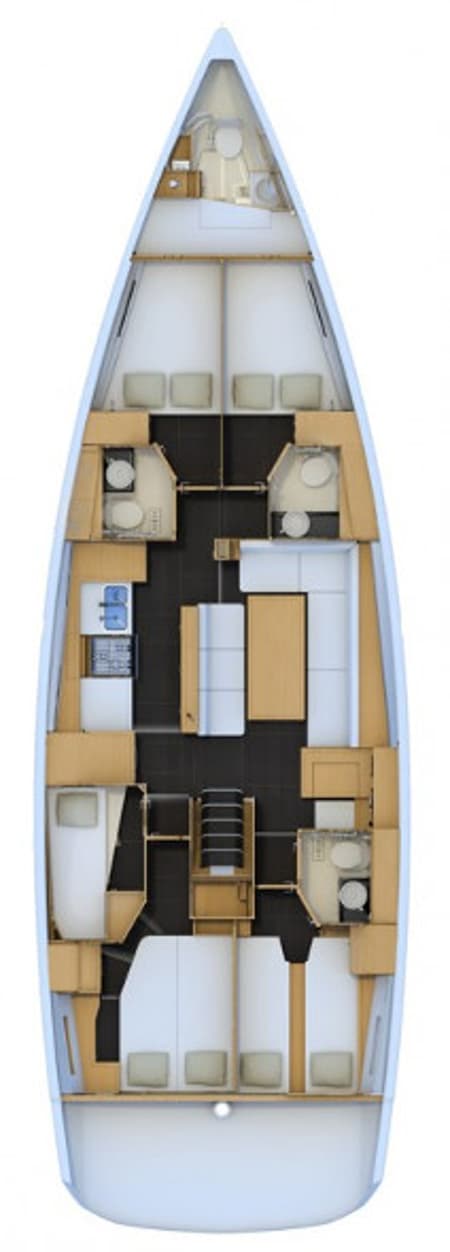 Charter Rental Sailboat Blue Angel in Croatia Layout | Yacht4Less