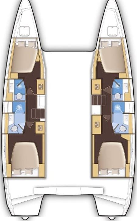 Charter Rental Catamaran White Chadal in France Layout | Yacht4Less