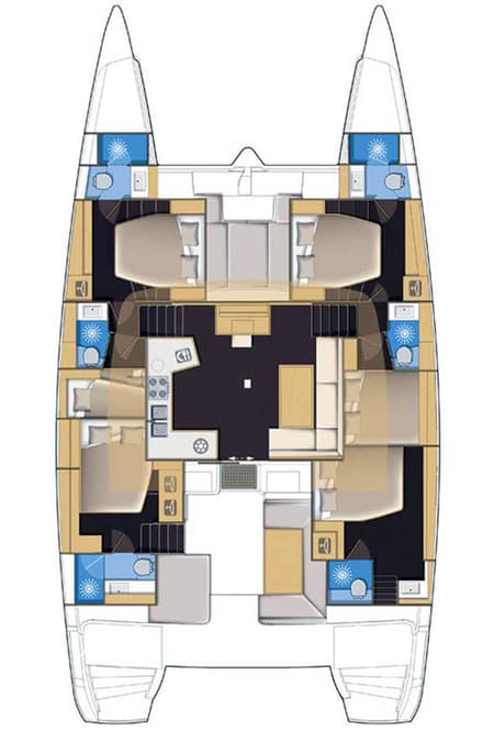 Charter Rental Catamaran Smajla 2 Sweden in Greece Layout | Yacht4Less