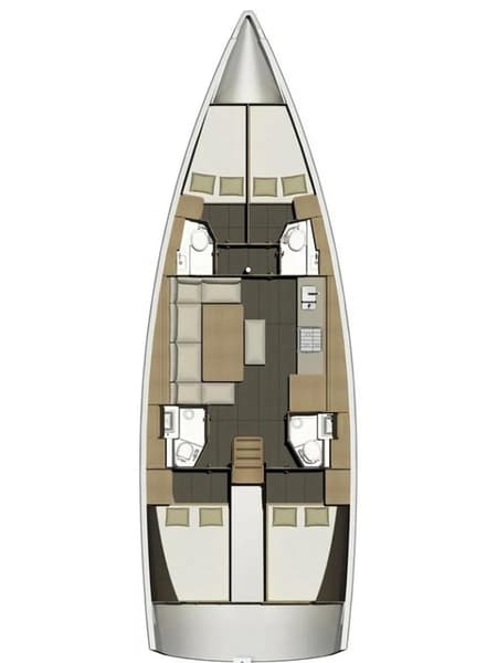 Charter Rental Sailboat Cygnus in Croatia Layout | Yacht4Less