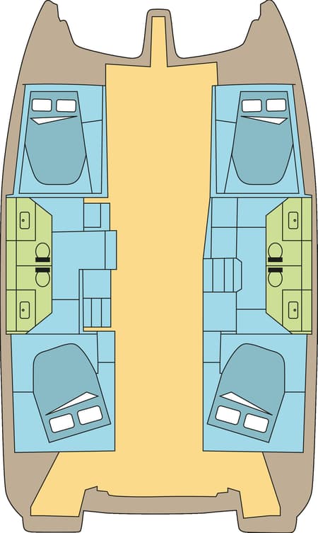 Charter Rental Catamaran SISLEY in France Layout | Yacht4Less