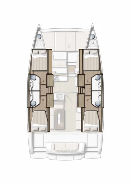 Charter Rental Catamaran My Santa Irini in Greece Layout | Yacht4Less