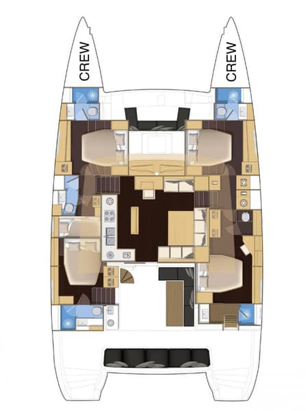 Charter Rental Catamaran Taipan in Italy Layout | Yacht4Less