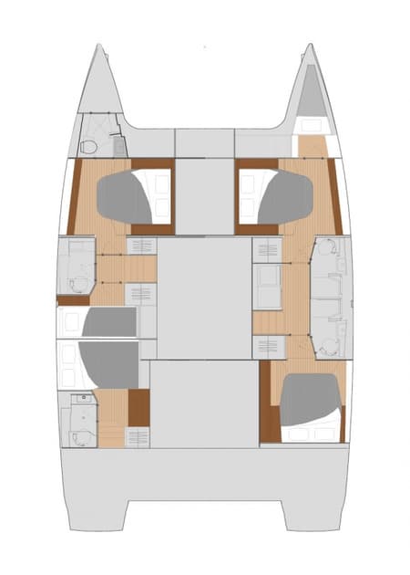 Charter Rental Catamaran Sunny Wave in Croatia Layout | Yacht4Less
