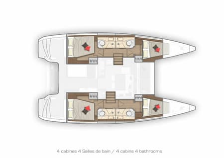 Charter Rental Catamaran Sailor Moon in Croatia Layout | Yacht4Less