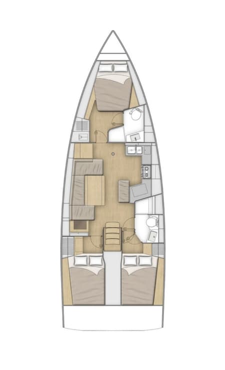 Charter Rental Sailboat Bibi One in Croatia Layout | Yacht4Less