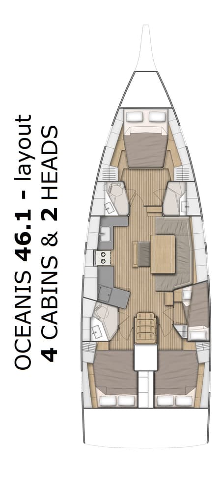 Charter Rental Sailboat Nalu in Croatia Layout | Yacht4Less