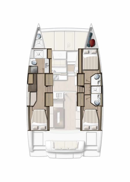 Charter Rental Catamaran Leo in Greece Layout | Yacht4Less