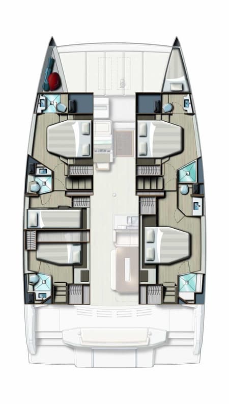 Charter Rental Catamaran Oksy in Greece Layout | Yacht4Less
