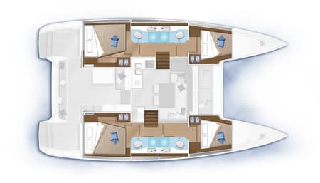 Charter Rental Catamaran Mignonne in Croatia Layout | Yacht4Less