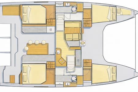Charter Rental Catamaran Motus in Croatia Layout | Yacht4Less