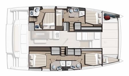 Charter Rental Catamaran Love Story in Croatia Layout | Yacht4Less