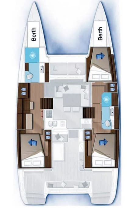 Charter Rental Catamaran Lubina in Croatia Layout | Yacht4Less