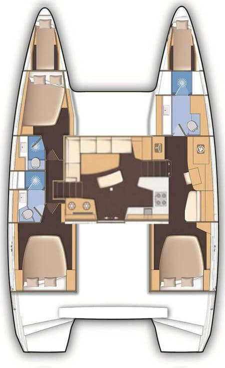 Charter Rental Catamaran Alina in Croatia Layout | Yacht4Less